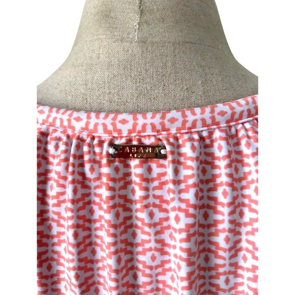 Cabana Women's Sz Large Life Pink Printed Tunic Dress W/ Embroidered - Picture 3 of 10